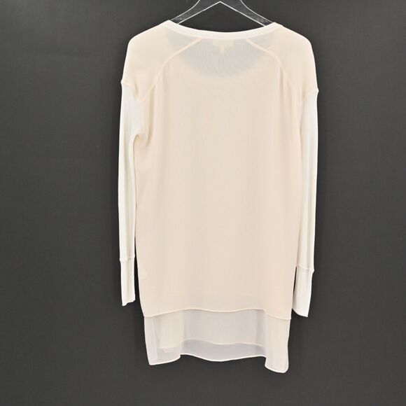 RAG BONE Top Womens Size XS Daria Silk Tunic Ivory Layered Long Knit Sleeve Boho - Picture 5 of 10